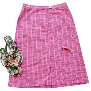 🌸💖 Harold’s Pink Plaid Skirt Size 10 NWT NEW Bright Preppy Style
